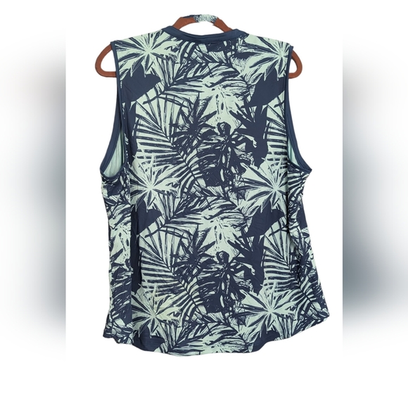 Lady Hagen Tropical Print Blue Palm Tree Sleeveless Polo size XXL Women's NWT - Picture 11 of 11